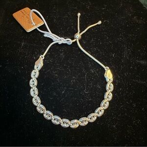 Mia Fiore Italy sterling silver Puffed Mariner link adjustable slider bracelet